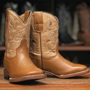 Tanner Mark Kid's Leather Square Toe Boots - Slim