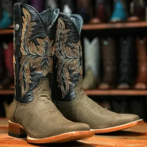 Tanner Mark Men's Andrew Square Toe Leather Boots Chocolate Brown TM205549