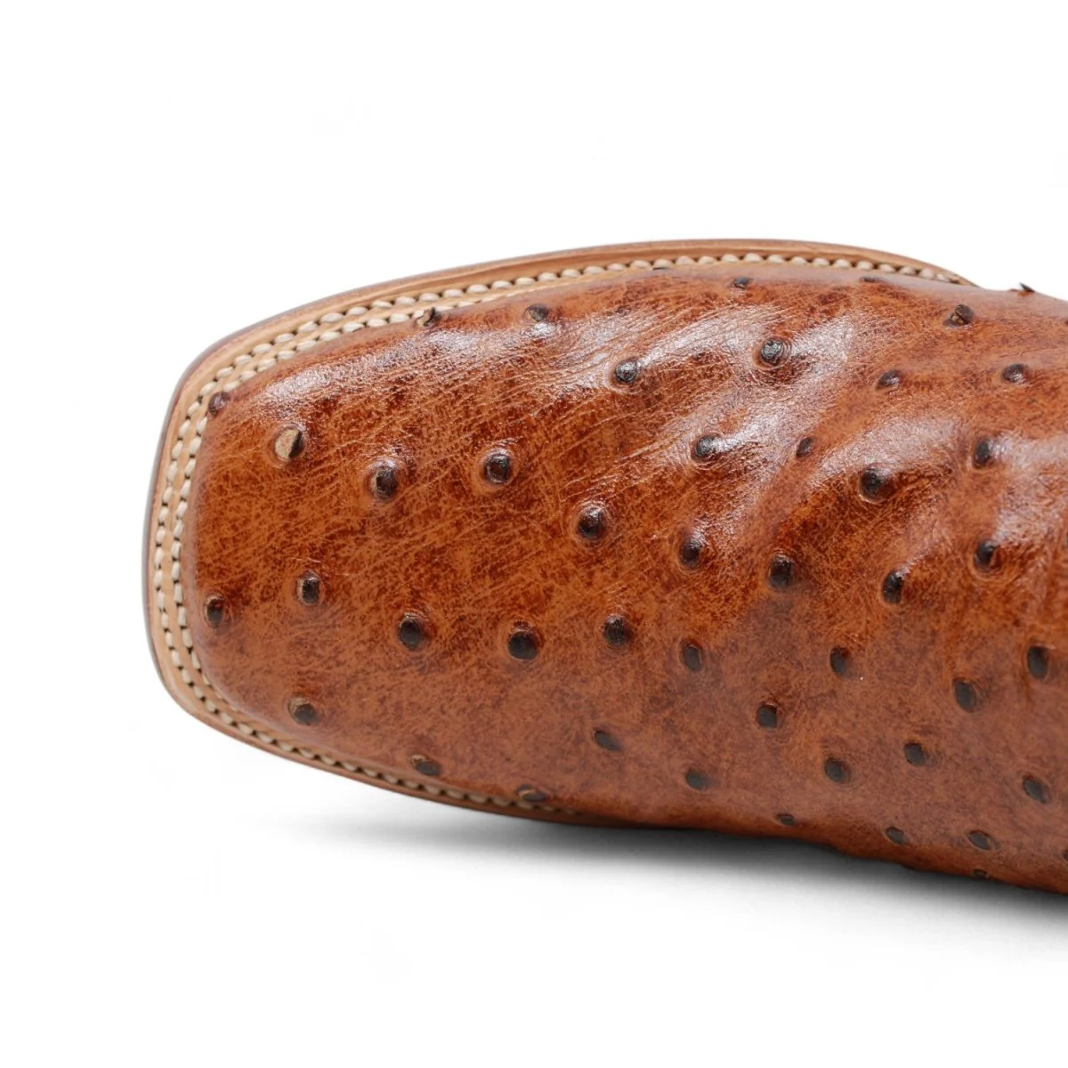 Tanner Mark Men's Broken Arrow Print Ostrich Square Toe Boots Cognac TM200961 - Imagen 7