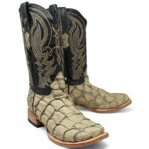 Tanner Mark Men's Genuine Monster Fish Square Toe Boots Oryx TMX208137