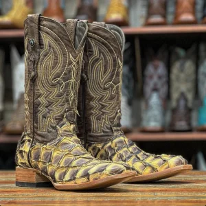 Tanner Mark Men's Genuine Monster Fish Square Toe Boots Toasted Beige Matte TMX201334