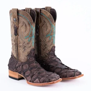 Tanner Mark Men's Genuine Monster Fish Square Toe Boots Tobacco TMX201324