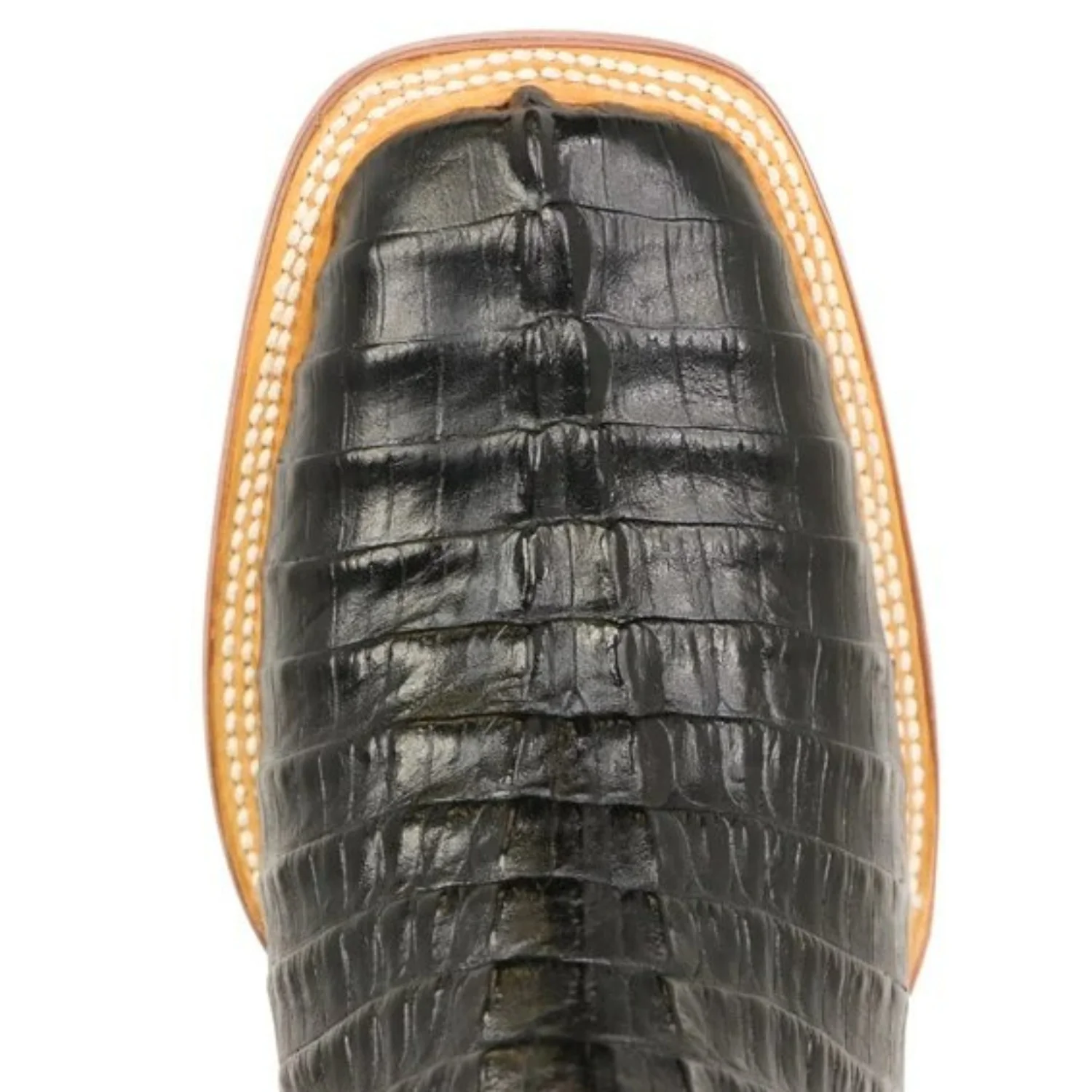 Tanner Mark Men's Lufkin Print Caiman Tail Square Toe Boots Black TM201705 - Imagen 6