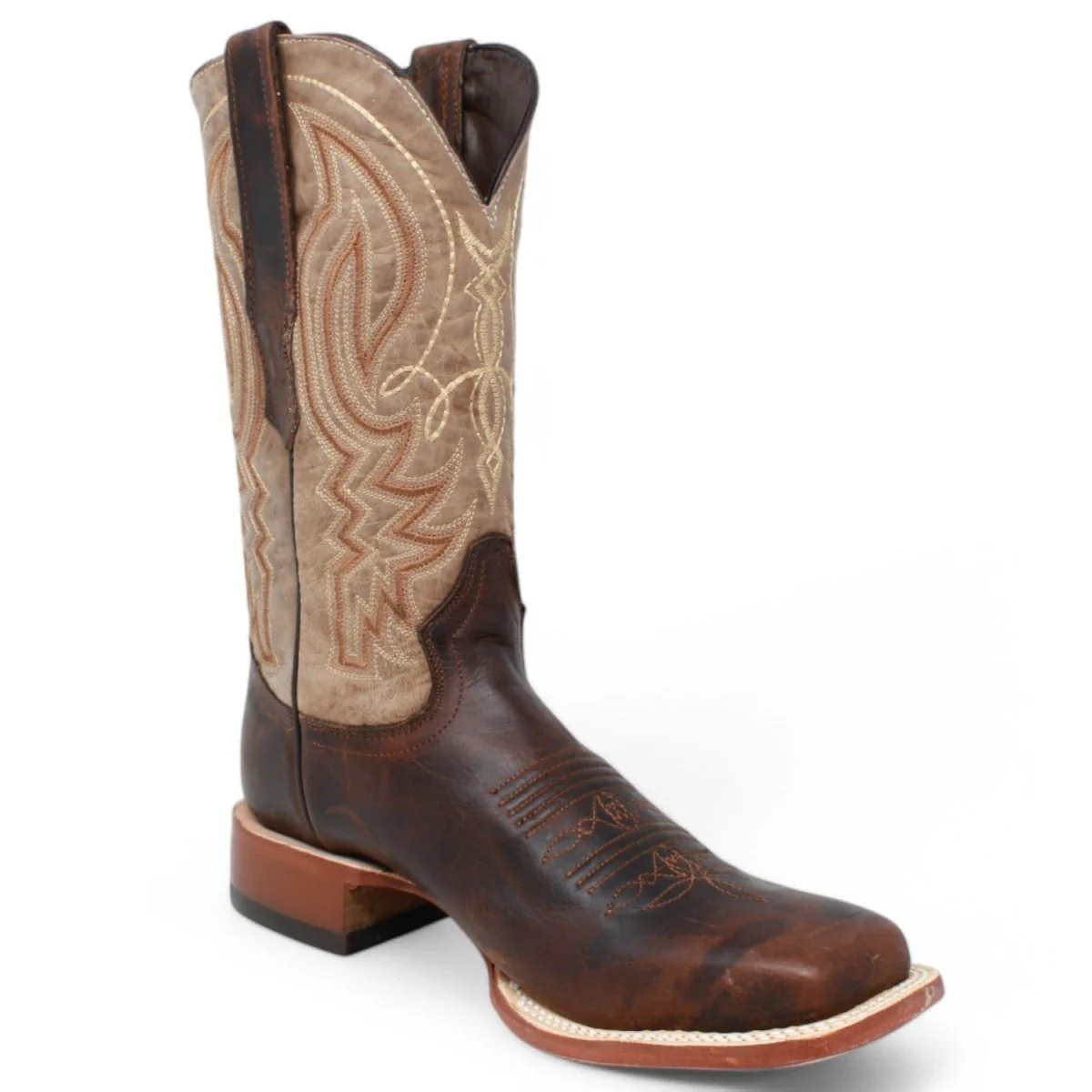 Tanner Mark Men's Pampa Square Toe Leather Boots Mocha Brown - Imagen 2