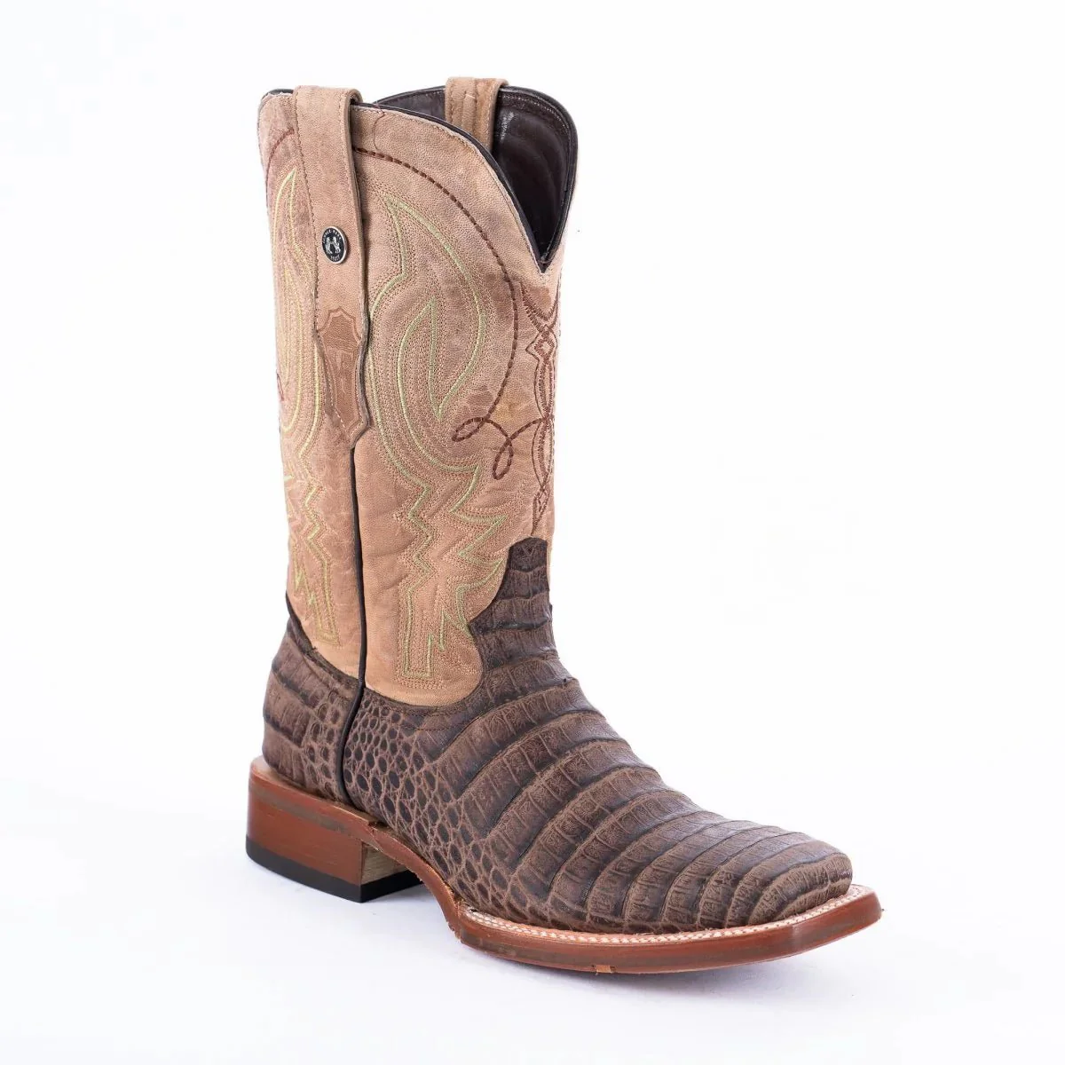 Tanner Mark Men's Print Caiman Belly Square Toe Boots Brown TM205561 - Imagen 6