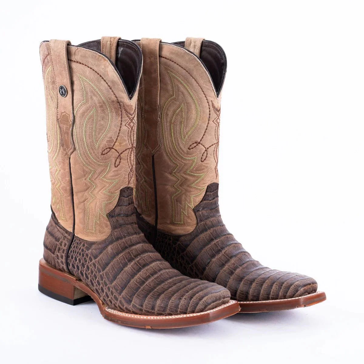 Tanner Mark Men's Print Caiman Belly Square Toe Boots Brown TM205561 - Imagen 5