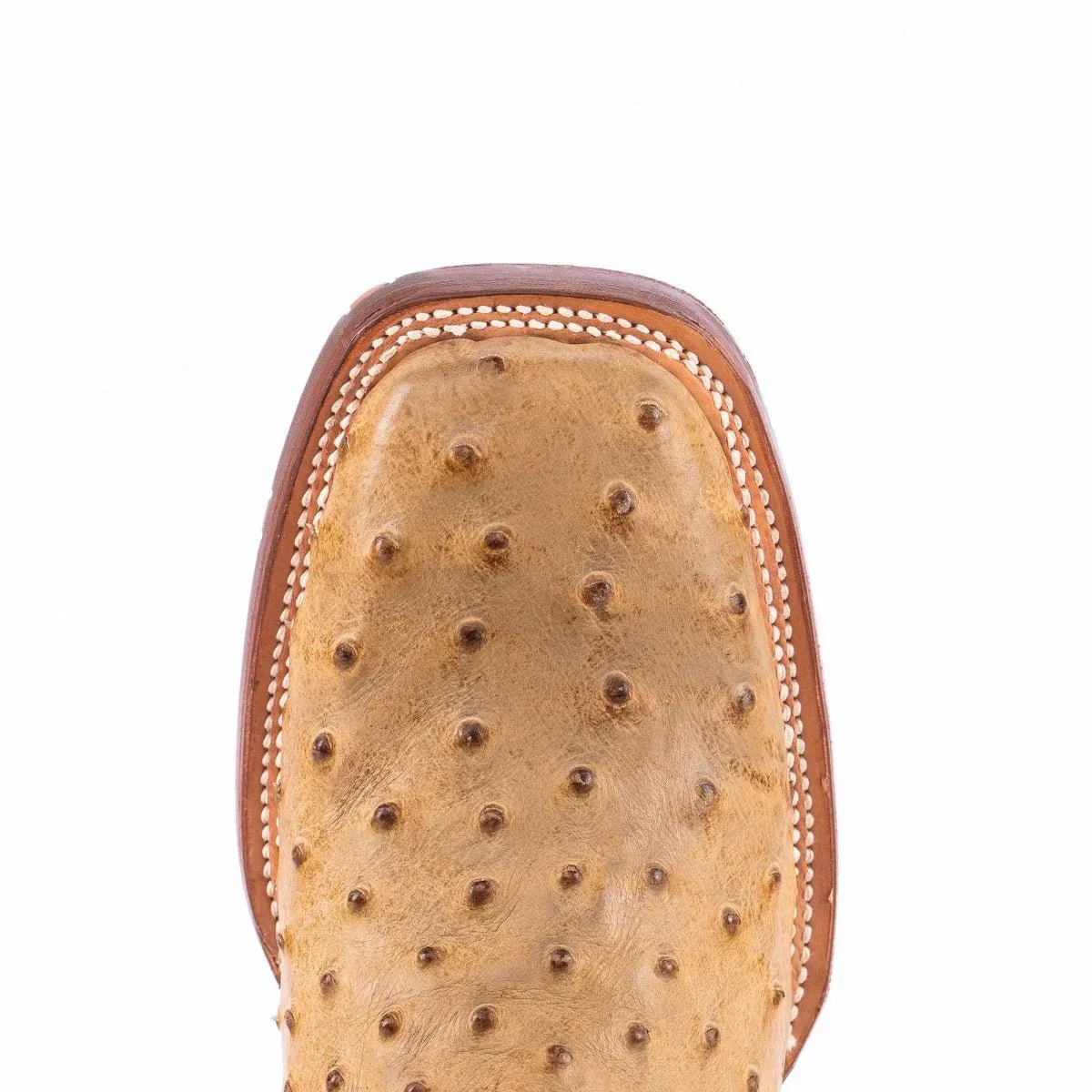 Tanner Mark Men's Print Ostrich Square Toe Boots Antique Saddle TM205556 - Imagen 5