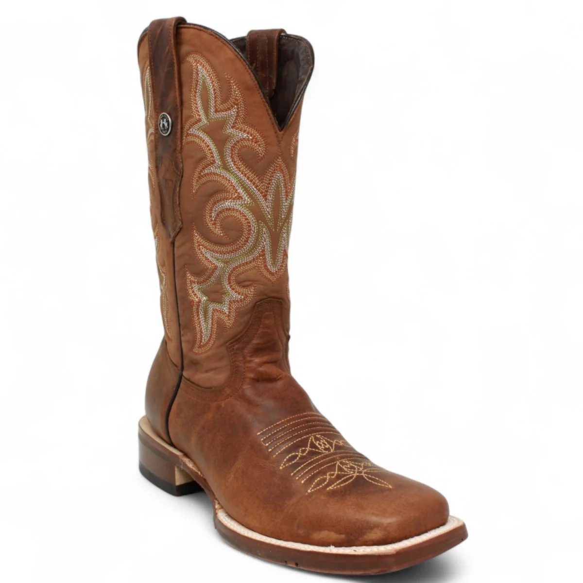 Tanner Mark Men's Square Toe Leather Boots Alamo Honey TM207045 - Imagen 2
