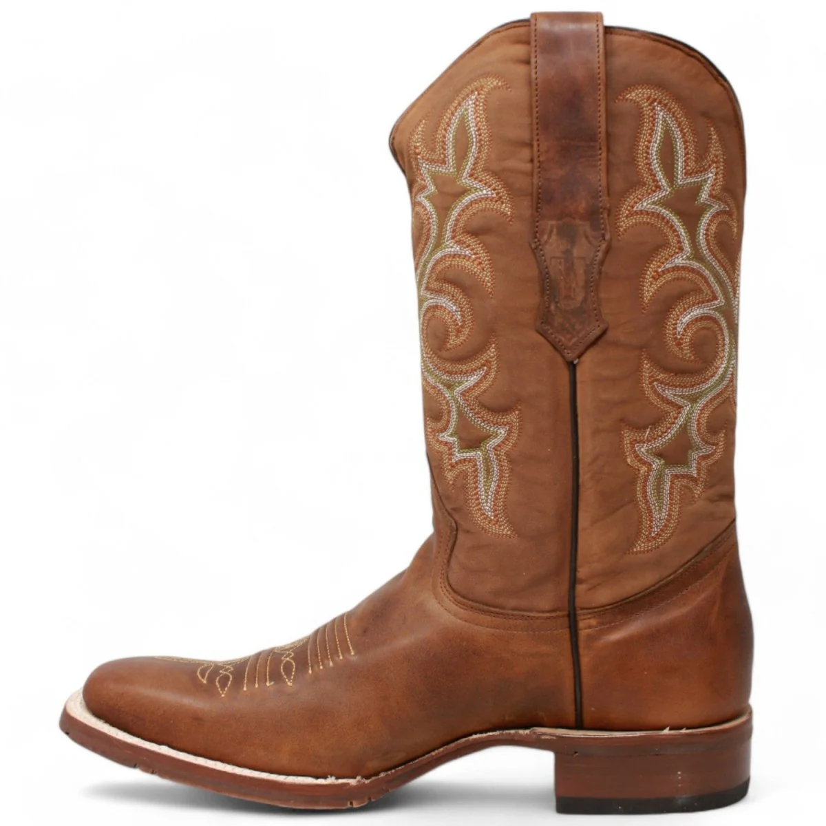 Tanner Mark Men's Square Toe Leather Boots Alamo Honey TM207045 - Imagen 4