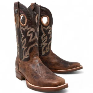 Tanner Mark Men's Woodrow Square Toe Leather Boots Mocha Brown