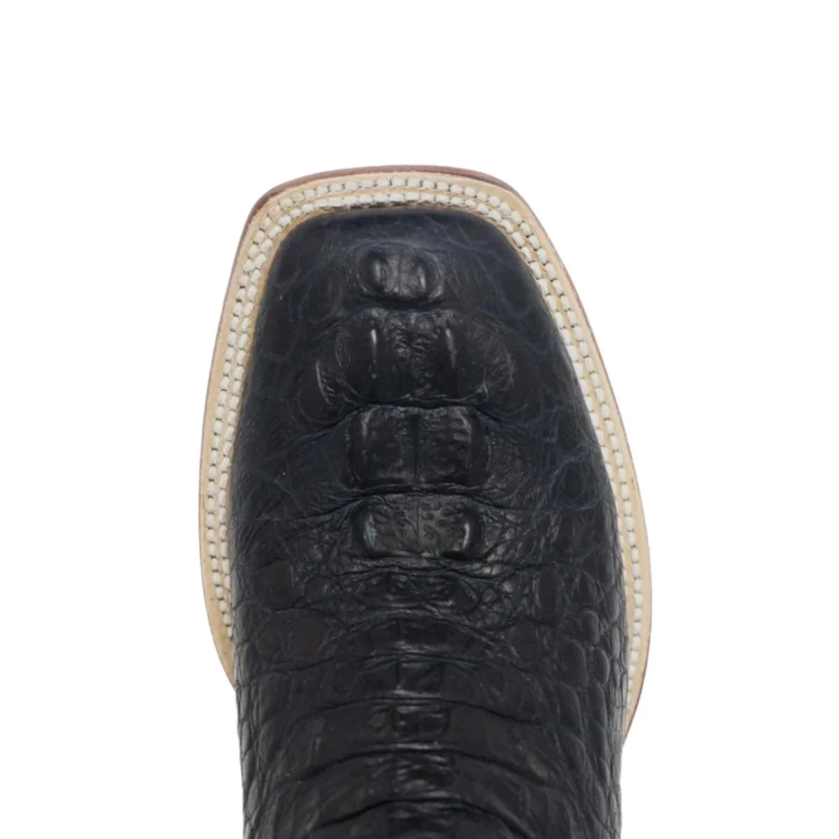 Tanner Mark Women's Amberlyn Print Caiman Hornback Square Toe Boots Black - Imagen 4