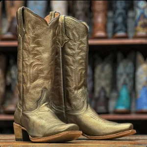 Tanner Mark Women's 'Cammy' Leather Square Toe Boots Bronze