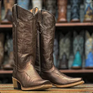 Tanner Mark Women's 'Harper' Leather Square Toe Boots Copper