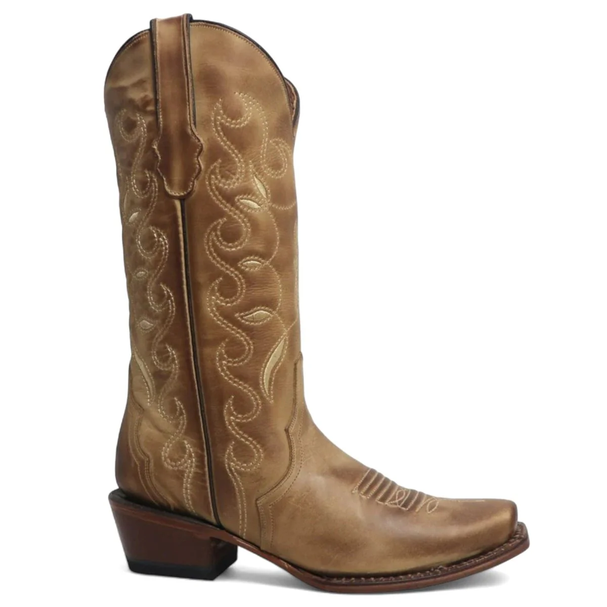 Tanner Mark Women's 'Lewisville' Leather Square Toe Boots Sand - Imagen 3