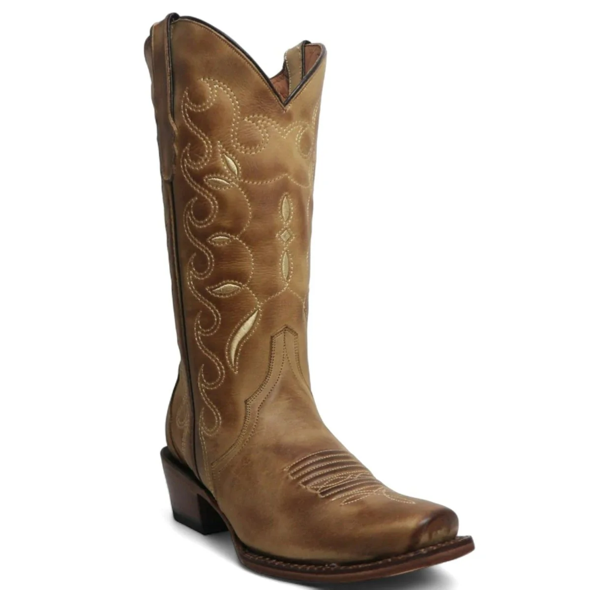 Tanner Mark Women's 'Lewisville' Leather Square Toe Boots Sand - Imagen 2