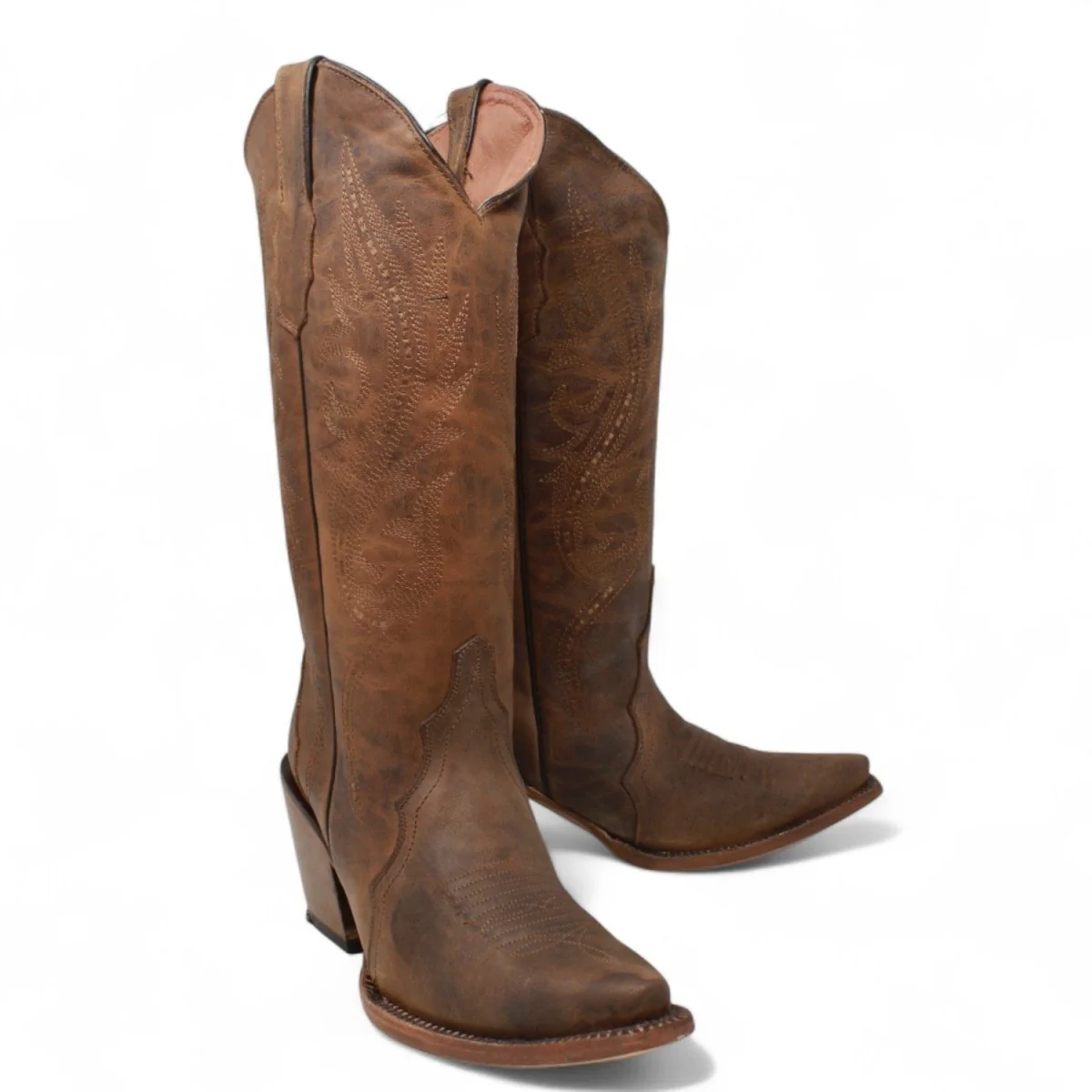 Tanner Mark Women's Longview Snip Toe Leather Boots Cognac TML205080 - Imagen 3