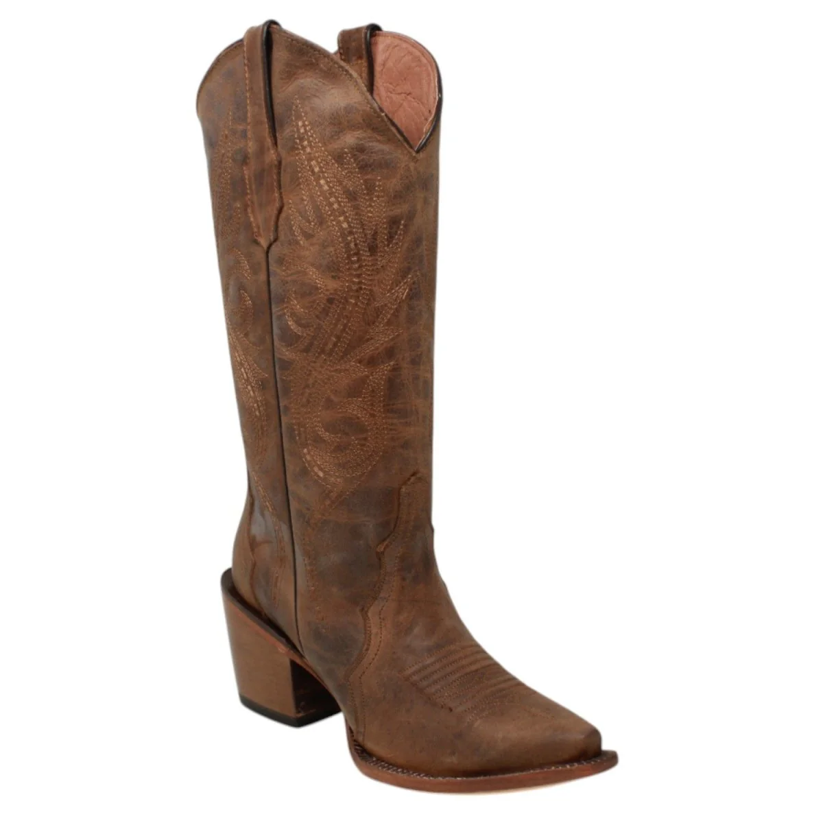 Tanner Mark Women's Longview Snip Toe Leather Boots Cognac TML205080