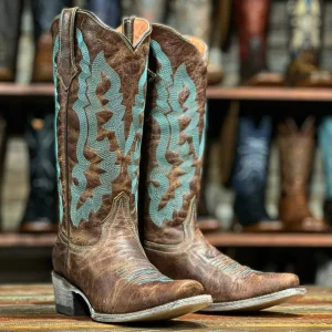 Tanner Mark Women's Mindi Square Toe Leather Boots Brown