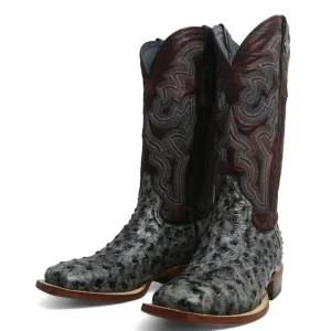 Tanner Mark Women's 'Rita Ballou' Ostrich Print Square Toe Boots Black