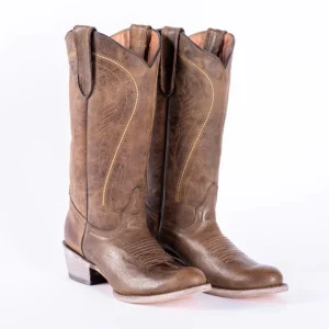 Tanner Mark Women's Savage Leather Round Toe Boots Brown