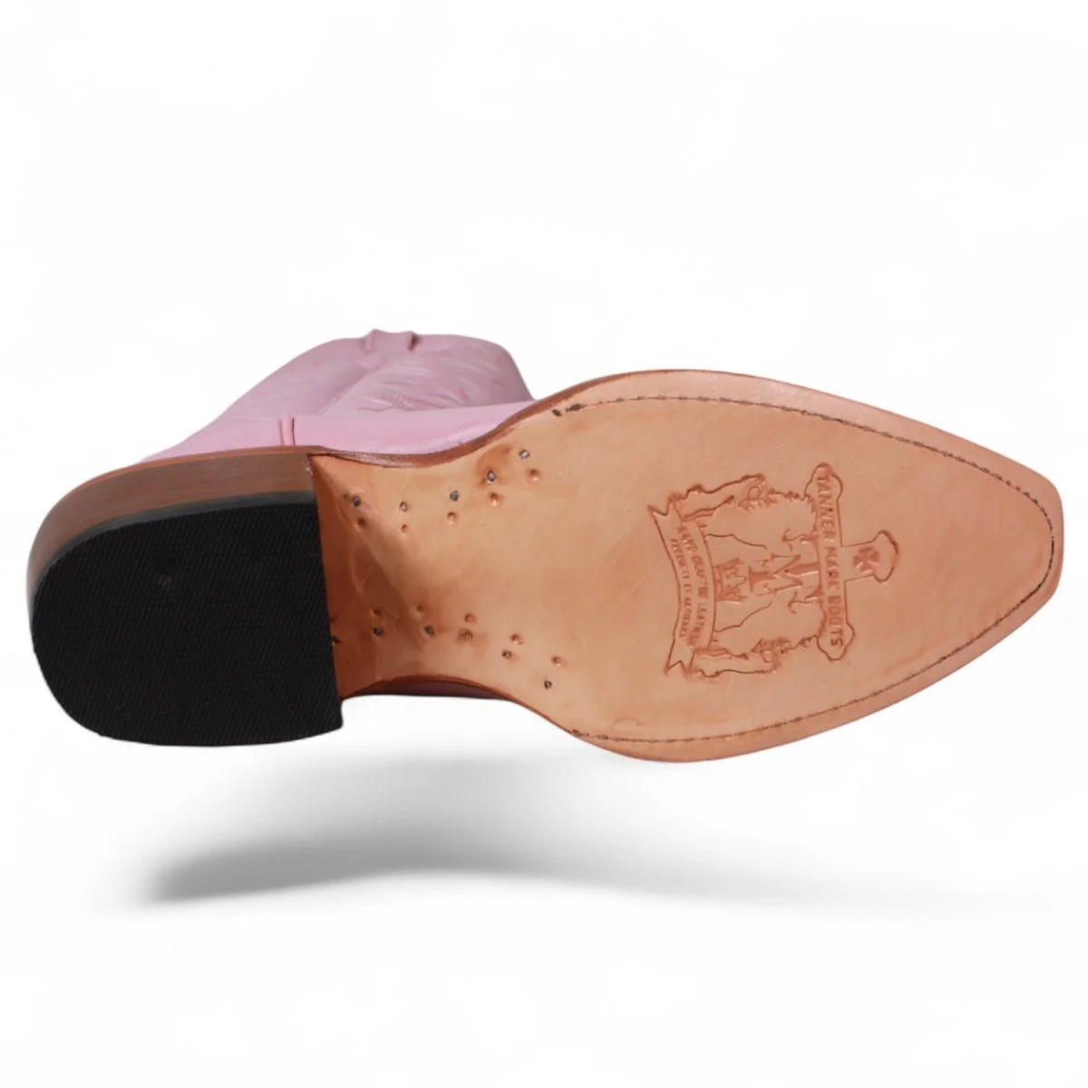 Tanner Mark Women's Snip Toe Fashion Heel Knee High Leather Boots- Pink - Imagen 8