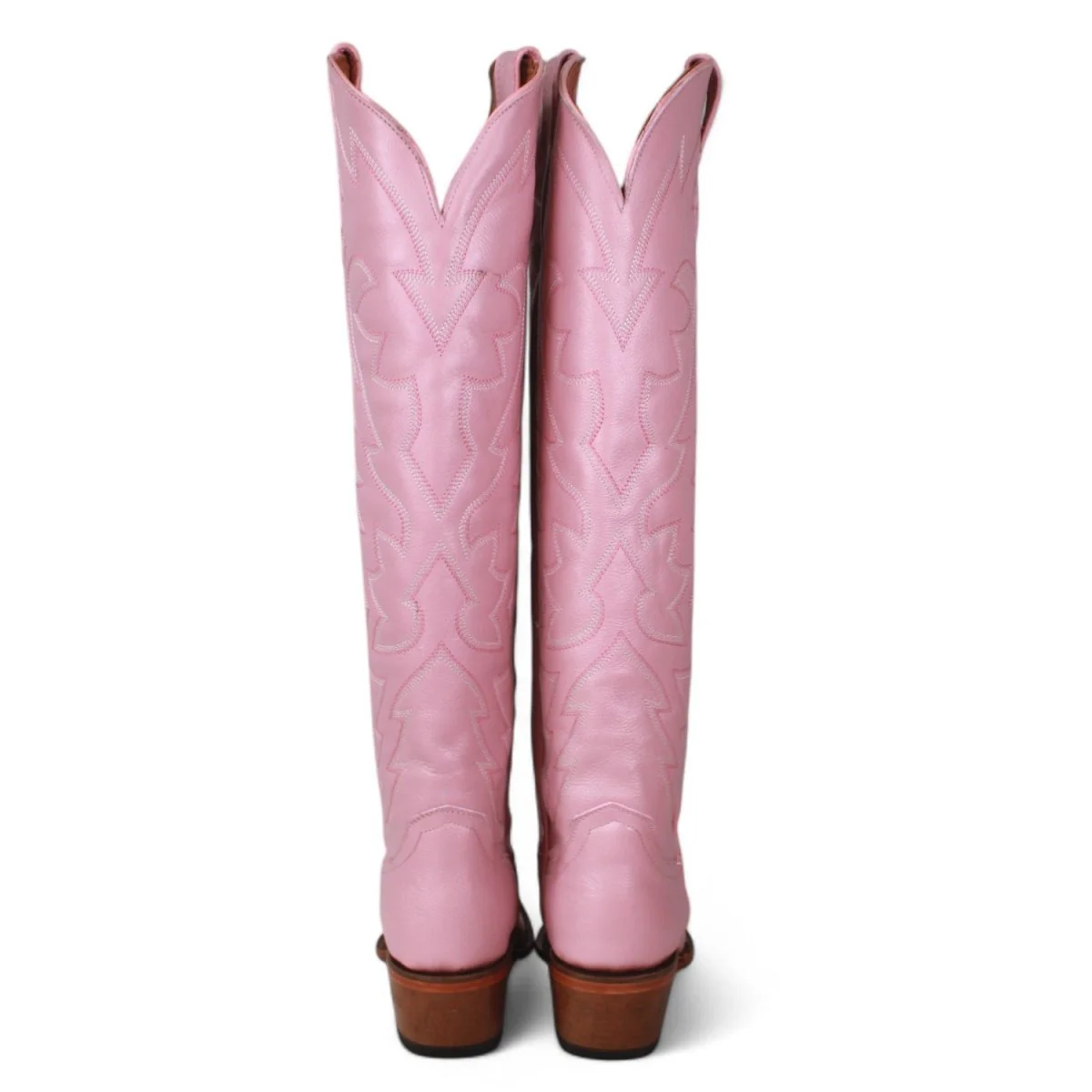 Tanner Mark Women's Snip Toe Fashion Heel Knee High Leather Boots- Pink - Imagen 7