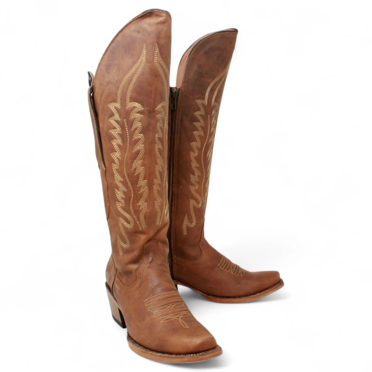 Tanner Mark Women's Square Toe Riding Leather Boots Brown - TML205420 - Imagen 2