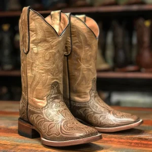 Tanner Mark Youth's Leather Square Toe Boots - Brazos