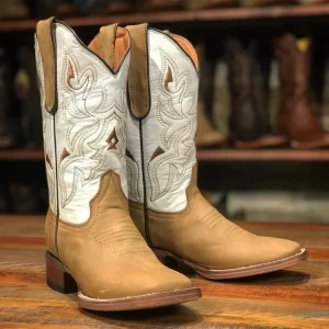 Tanner Mark Youth's Leather Square Toe Boots - Rooster