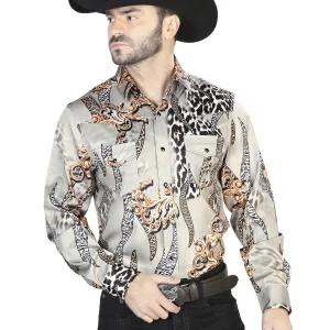 Taupe Casual Long Sleeve Shirt 44102