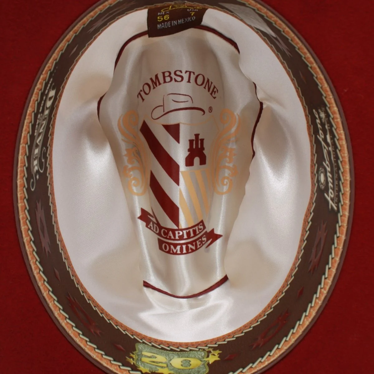 Texana Tombstone Estilo Denver 20X Color Vino - Imagen 7