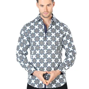 White and Black Casual Long Sleeve Shirt 44048