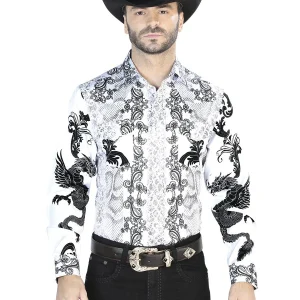 White Black Casual Long Sleeve Shirt 44066