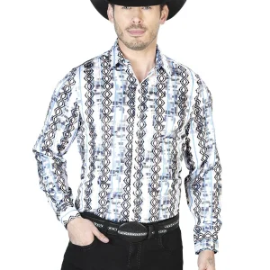 White Blue Casual Long Sleeve Shirt 43940