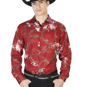 Wine Casual Long Sleeve Shirt 43879