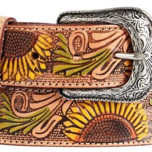 Women Genuine Leather Belt (Removable Buckle) - Cinto de Cuero Cincelado IMP-10834