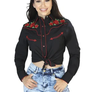 Womens - Black - Embroidered Shirt 42961