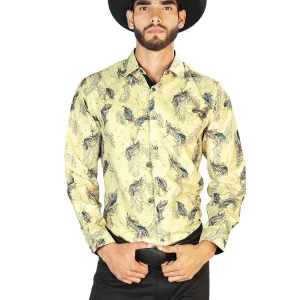 Yellow Casual Long Sleeve Shirt 43824