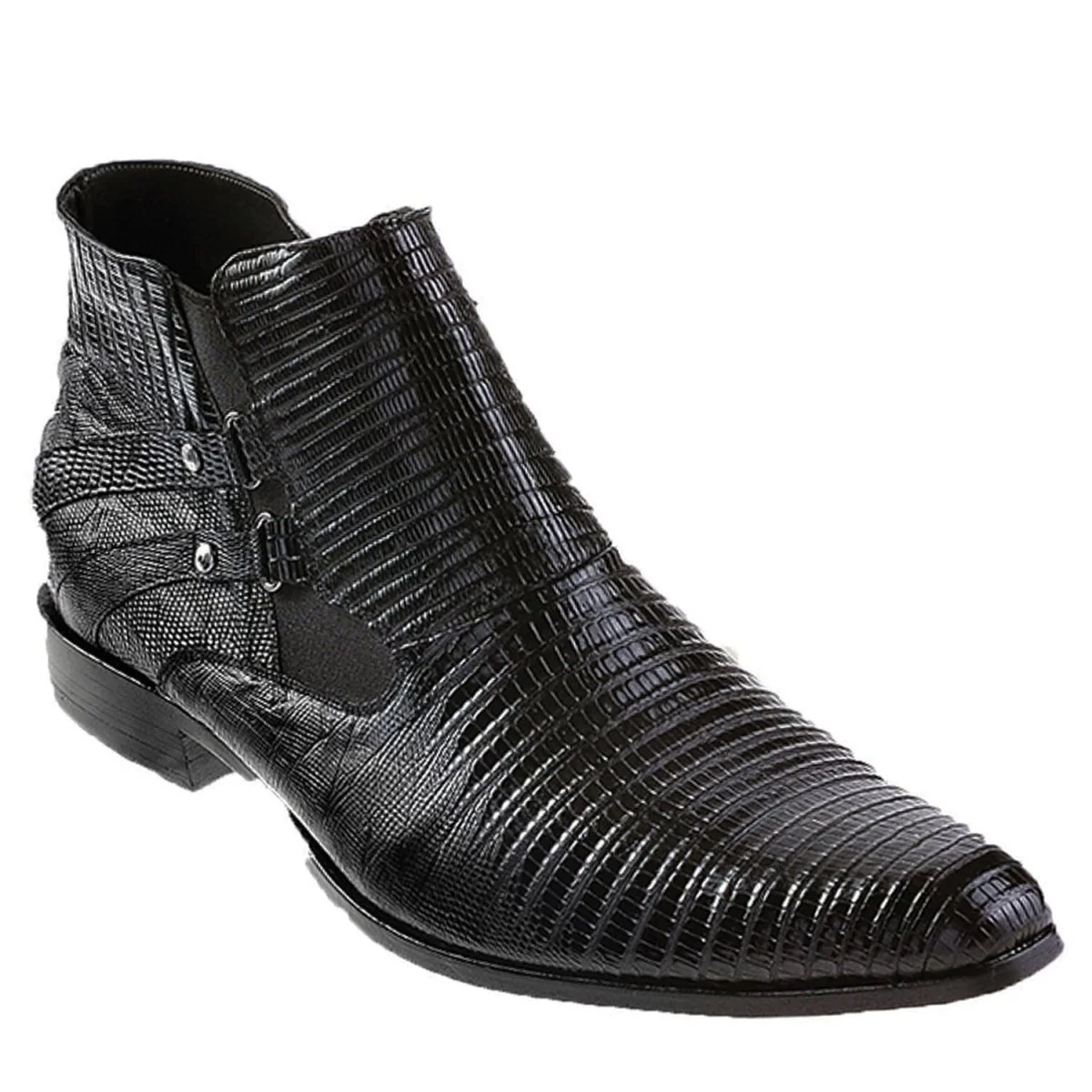 Zapato de Armadillo Teju Original Color Negro con Zipper - Los Altos Boots