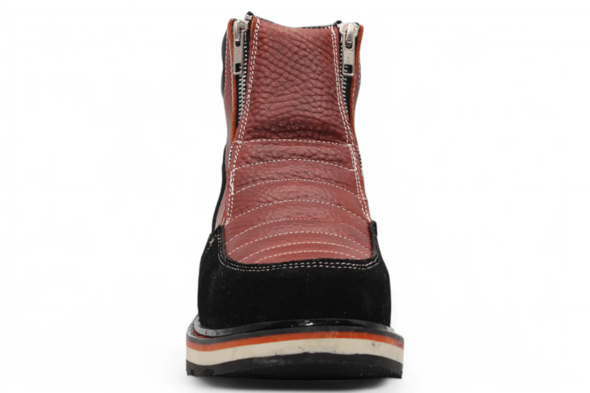 Zapato de Trabajo para Hombre de Piel Crazy Color Shedron con Doble Cierre Punta Redonda – Hooch Boots H40650 - Imagen 6