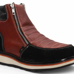 Zapato de Trabajo para Hombre de Piel Crazy Color Shedron con Doble Cierre Punta Redonda – Hooch Boots H40650