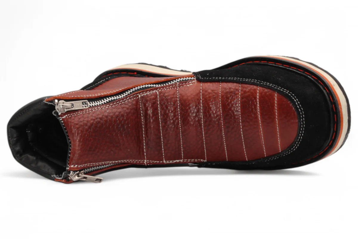 Zapato de Trabajo para Hombre de Piel Crazy Color Shedron con Doble Cierre Punta Redonda – Hooch Boots H40650 - Imagen 7