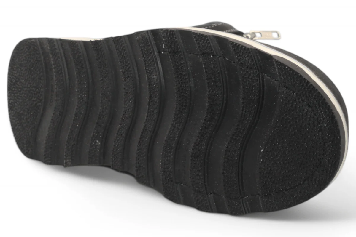 Zapato de Trabajo para Hombre de Piel Crazy con Doble Cierre Color Negro Punta Redonda – Hooch Boots H40605 - Imagen 5