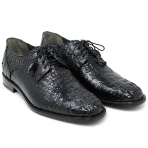 Zapato de Vestir de Lomo de Caiman Original Color Negro - Los Altos Boots