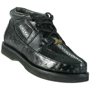 Zapatos Casuales de Mantarraya y Avestruz Original Color Negro - Wild West Boots